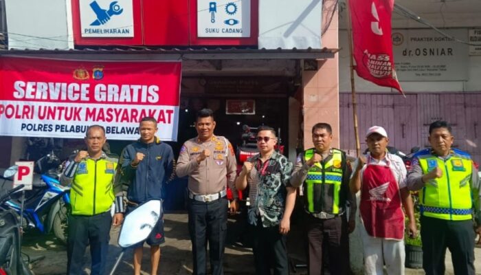 Polres Pelabuhan Belawan Buka Servis Motor Gratis