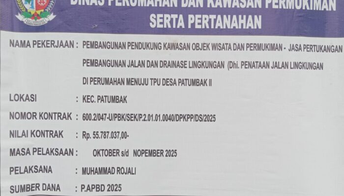 Bendes Patumbak II Dapat Proyek dari Dinas Perkim Deli Serdang