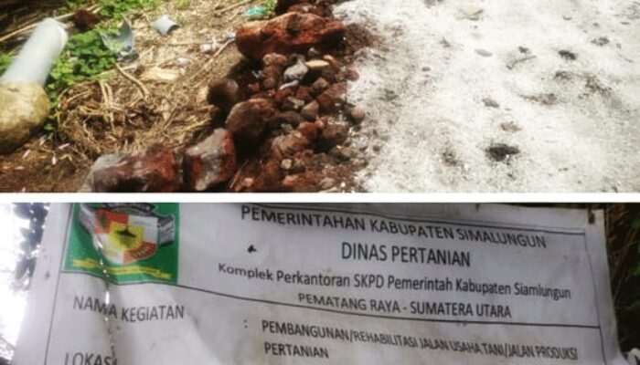 Kualitas Pekerjaan Jalan Produksi Pertanian Kabupaten Simalungun Buruk