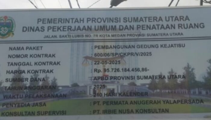 Kajati Sumut Terkesan Amnesia, Lupa Usut Proyek di Lingkup Sendiri