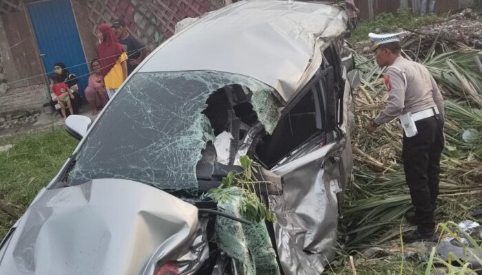 Sat Lantas Polres Sergai Cek TKP Lakalantas di Perlintasan Sei Buluh