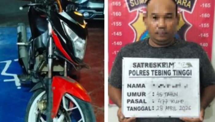 Sempat Buron, Pelaku Curanmor di Tebing Tinggi Diringkus Polisi