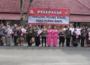 Polres Binjai Gelar Upacara Pelepasan Personil Purnabakti