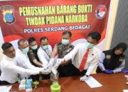 Polres Sergai Musnahkan Barang Bukti Hasil Pengungkapan Kasus Narkoba