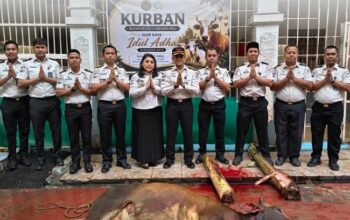 Libatkan Warga Binaan, Rutan Kelas I Labuhan Deli Sembelih Hewan Kurban