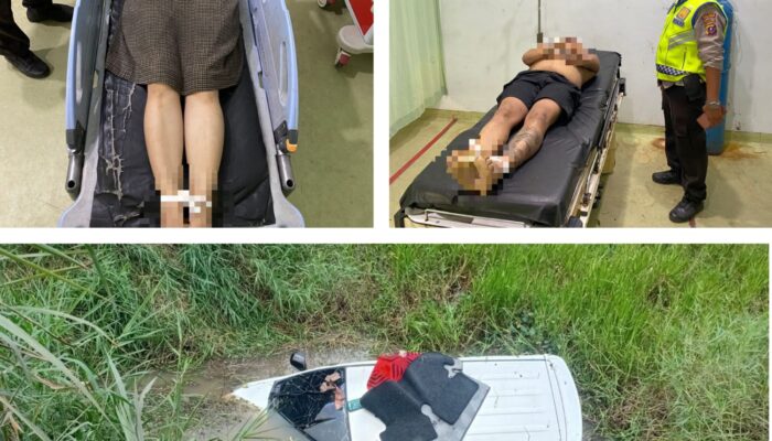 Kecelakaan Tunggal Tewaskan Dua Orang, Sat Lantas Polres Sergai Gercep Olah TKP