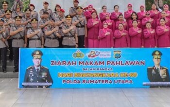 Polda Sumut Ziarah ke TMP Medan Sambut HUT Bhayangkara ke-80