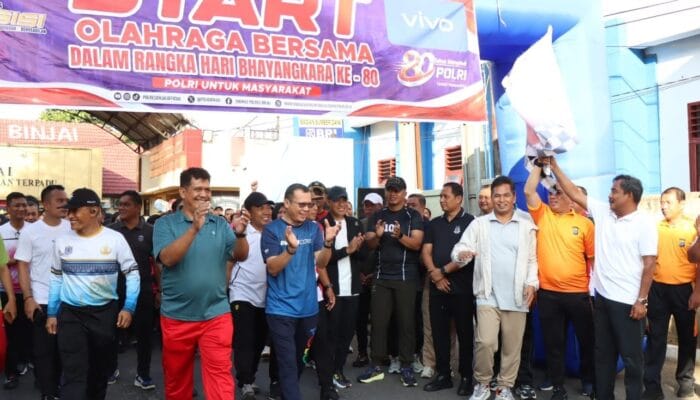 Polres Binjai Gelar Olahraga Bersama Sambut Hari Bhayangkara