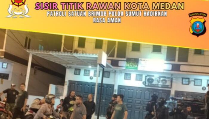 Brimob Polda Sumut Gelar Patroli Mandiri, Sisir Titik Rawan di Medan