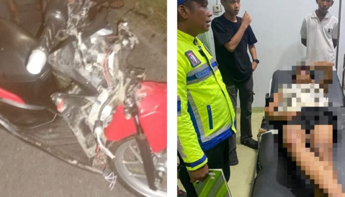 Sat Lantas Polres Sergai Olah TKP Laga Kambing Vario dan Beat