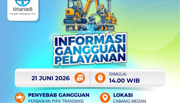 Tirtanadi Perbaiki Pipa Transmisi di Medan, Ini Wilayah Terdampak Gangguan Layanan