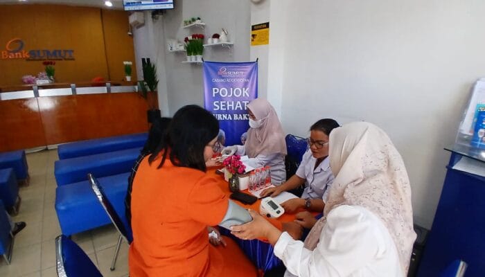 Pojok Sehat Bank Sumut, Gratis Periksa Kesehatan Nasabah