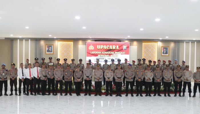Kapolres Sergai Pimpin Upacara Kenaikan Pangkat Personel