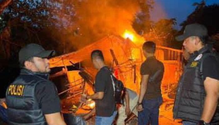 Polisi Gerebek Sarang Narkoba Pinggir Sungai di Klambir V Medan