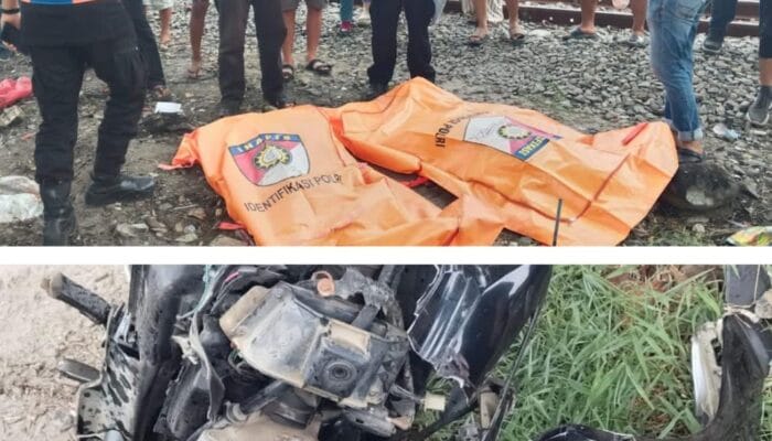 Motor Tertabrak Kereta Api di Sergai, Dua Orang Tewas